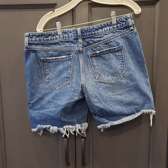 Fashion Nova Ripped Blue Jean Shorts - Picture 2 of 9